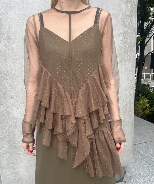 TULLE FRILL TOP SET DRESS（ワンピース）｜Ameri（アメリ）の