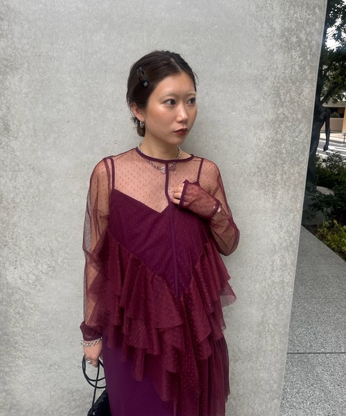 Ameri（アメリ）の「TULLE FRILL TOP SET DRESS（ドレス）」 - WEAR