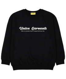ガーメンツロゴ 裏毛 オーバーサイズ スウェットTシャツ ブラック