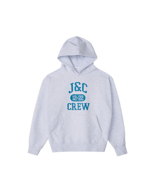 JC Printed Pullover Hoodie (Heather Grey 1%) — худи‑пуловер с принтом, меланж‑серый
