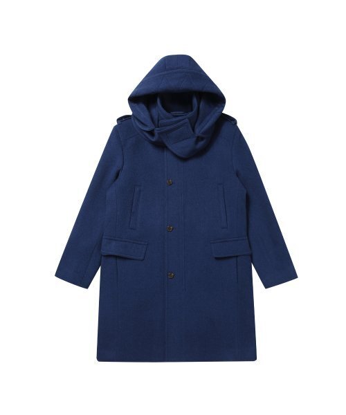 SOLEW(ソル)の「アンゴラブレンドデタッチャブルフードコート_ブルー(チェスターコート・メンズ・その他・SMALL/MEDIUM/LARGE/X-LARGE)」の4枚目の写真