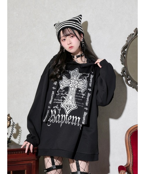 クロスプリントロゴテープユニセックスパーカー（パーカー）｜NOEMIE