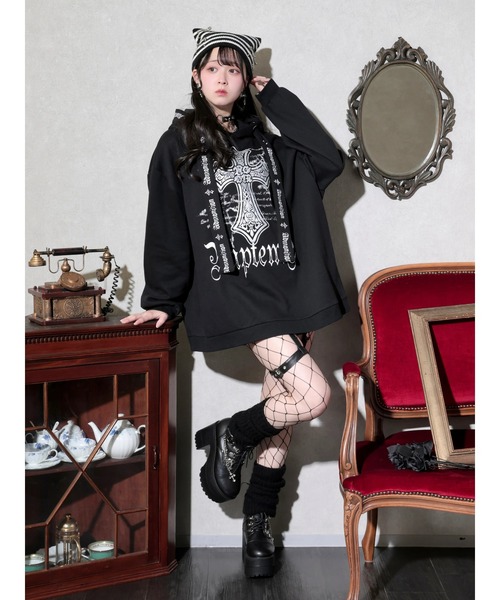 クロスプリントロゴテープユニセックスパーカー（パーカー）｜NOEMIE