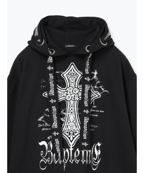 クロスプリントロゴテープユニセックスパーカー（パーカー）｜NOEMIE