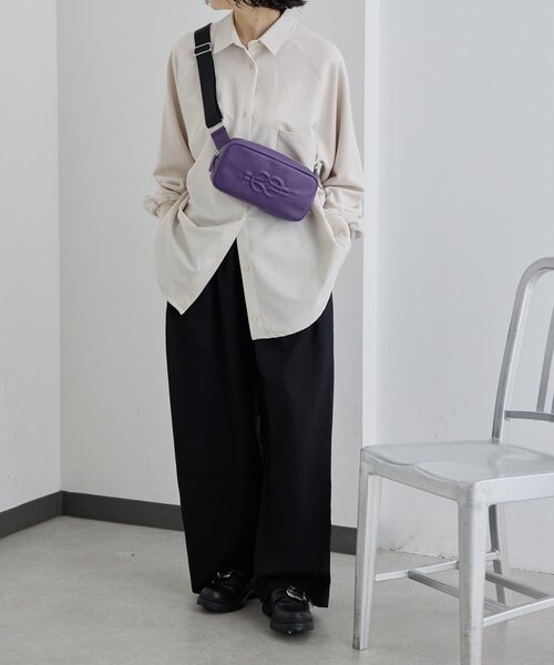 ear PAPILLONNER（イアパピヨネ）の「スウェット切替シャツ【SUM1 STYLE】（シャツ/ブラウス・レディース・ブラック/ライトベージュ・FREE）」の9枚目の写真