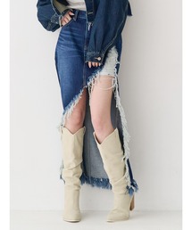 EVRIS | ダメージスリットロングデニムスカート【セットアップ着用可能】(デニムスカート)