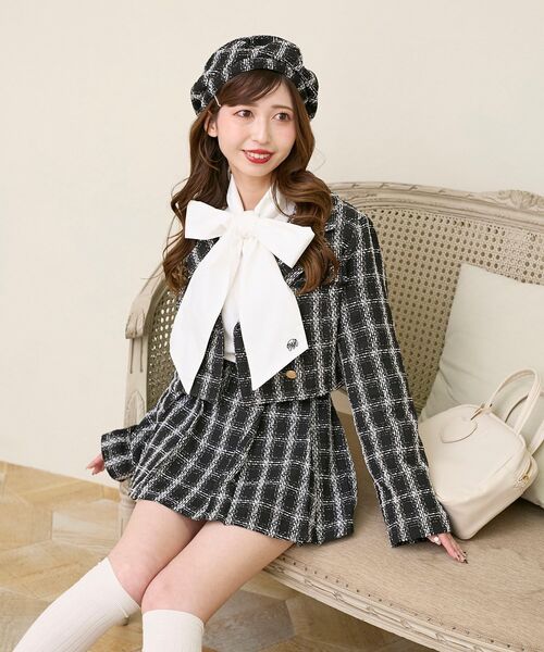 MAJESTIC LEGON（マジェスティックレゴン）の「レイヤードデザインツイードスカパン（その他パンツ・レディース・ホワイト系その他2/ブラック系その他・MEDIUM）」の3枚目の写真