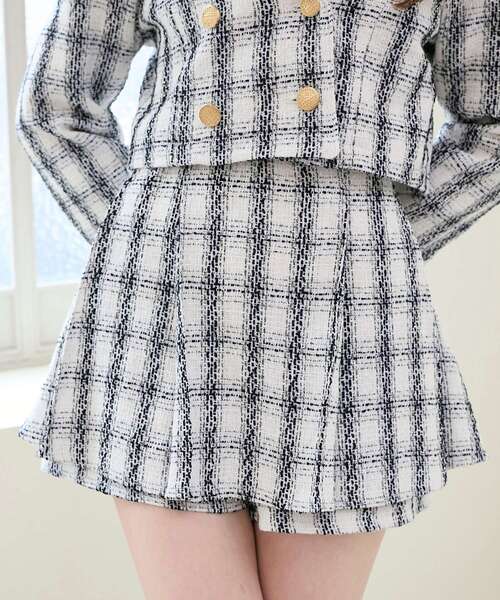 MAJESTIC LEGON（マジェスティックレゴン）の「レイヤードデザインツイードスカパン（その他パンツ・レディース・ホワイト系その他2/ブラック系その他・MEDIUM）」の22枚目の写真