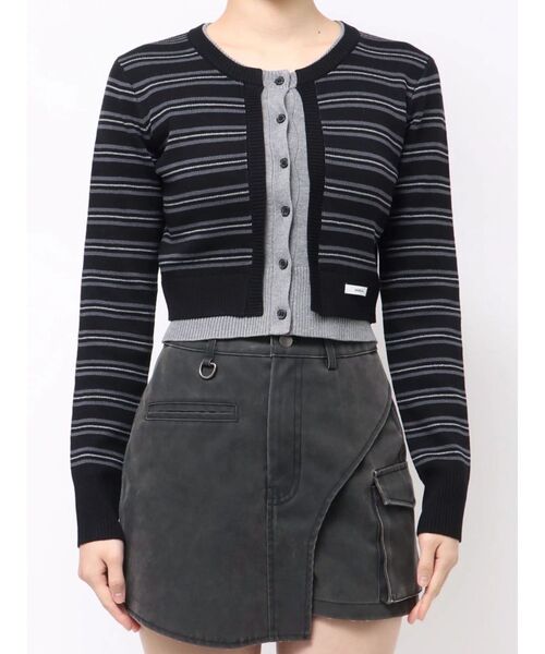 MURUA（ムルーア）の「レイヤードクロップドカーディガン（カーディガン/ボレロ・レディース・ブラウン/ブラック・FREE）」の16枚目の写真