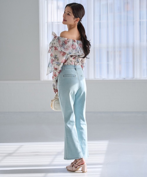 Seemi. byNICECLAUP（ シーミーバイナイスクラップ）の「【Seemi.】オフショルブラウス（シャツ/ブラウス・レディース・ピンク/ホワイト系その他/ドット・FREE）」の9枚目の写真