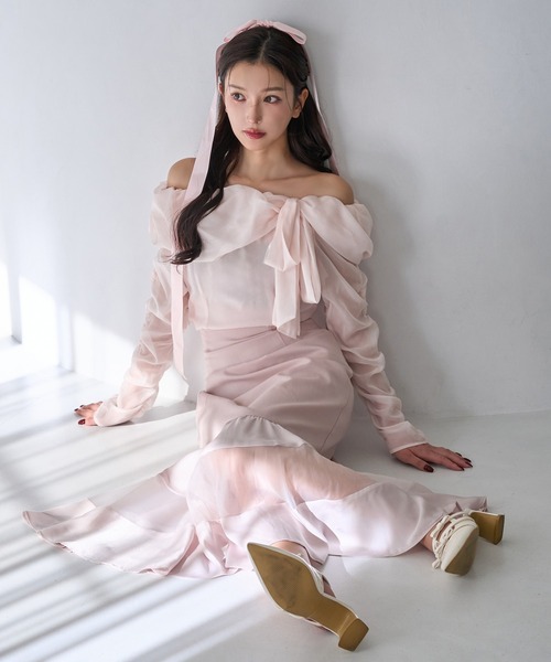 Seemi. byNICECLAUP（ シーミーバイナイスクラップ）の「【Seemi.】オフショルブラウス（シャツ/ブラウス・レディース・ピンク/ホワイト系その他/ドット・FREE）」の18枚目の写真