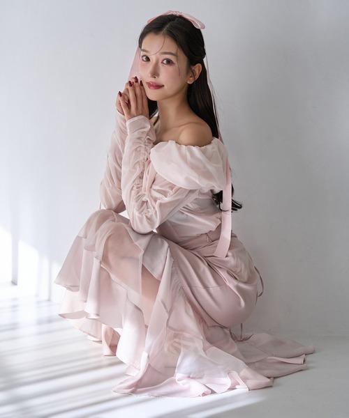 Seemi. byNICECLAUP（ シーミーバイナイスクラップ）の「【Seemi.】オフショルブラウス（シャツ/ブラウス・レディース・ピンク/ホワイト系その他/ドット・FREE）」の21枚目の写真