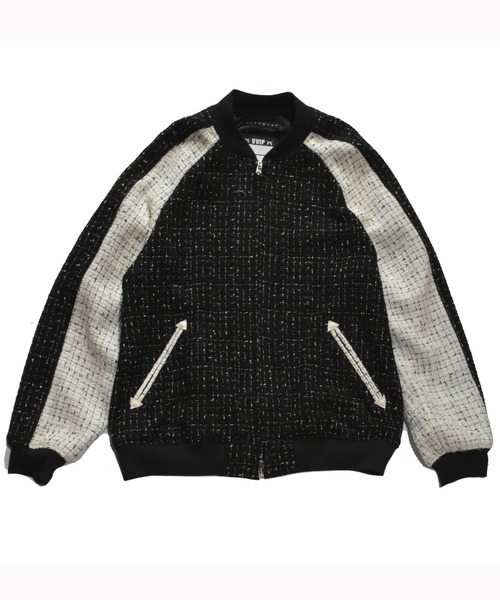 roarguns(ロアーガンズ)の「TWEED SOUVENIR JACKET DUNKWELL WAPPEN(ノーカラージャケット・メンズ・ブラック・2/3)」の3枚目の写真