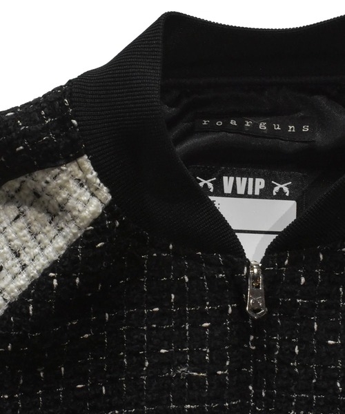 roarguns(ロアーガンズ)の「TWEED SOUVENIR JACKET DUNKWELL WAPPEN(ノーカラージャケット・メンズ・ブラック・2/3)」の4枚目の写真