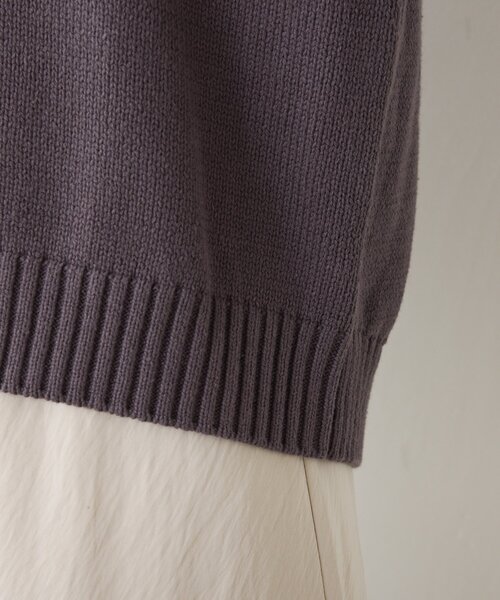 Jena espace merveilleux（ジェナ　エスパスメルヴェイユ）の「【スッキリ小顔見え◎】袖ケーブルVニット（ニット/セーター・レディース・オフホワイト/チャコールグレー/ライトグレー・FREE）」の12枚目の写真