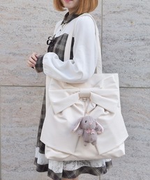 axes femme | タテ型ビッグリボン合皮トート(トートバッグ)
