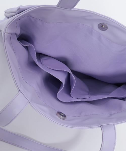 axes femme（アクシーズファム）の「タテ型ビッグリボン合皮トート（トートバッグ・レディース・ワイン/サックスブルー/ブラック/キナリ/ラベンダー・FREE）」の7枚目の写真