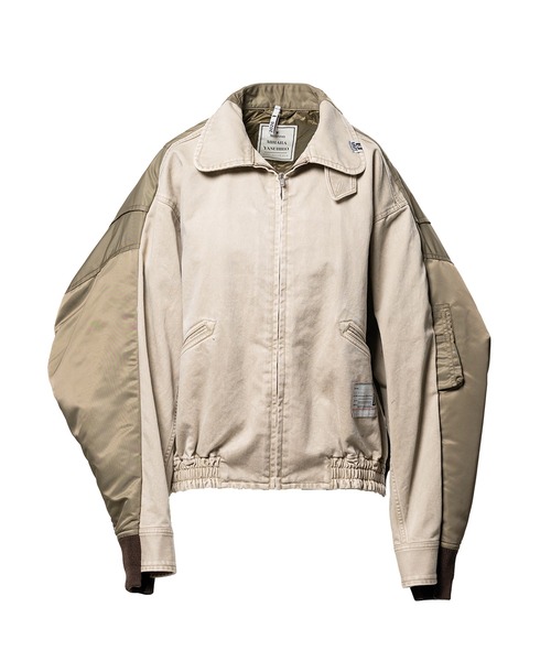 Maison MIHARA YASUHIRO(メゾンミハラヤスヒロ)の「Front Back Combined Zip-up Jacket(ブルゾン・レディース・ブラック/ベージュ・38)」の2枚目の写真