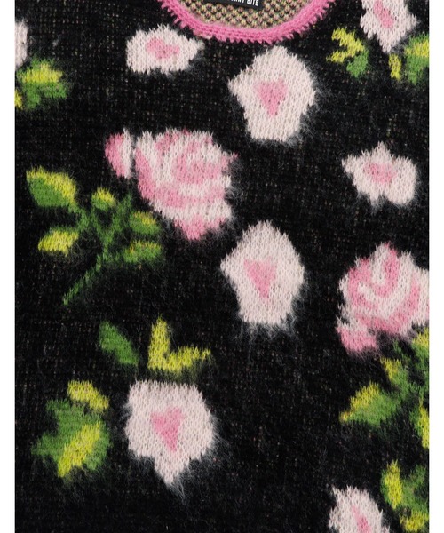Little sunny bite（リトルサニーバイト）の「/Little sunny bite/floral knit（ニット/セーター・レディース・ピンク/ブラック・MEDIUM/SMALL）」の6枚目の写真