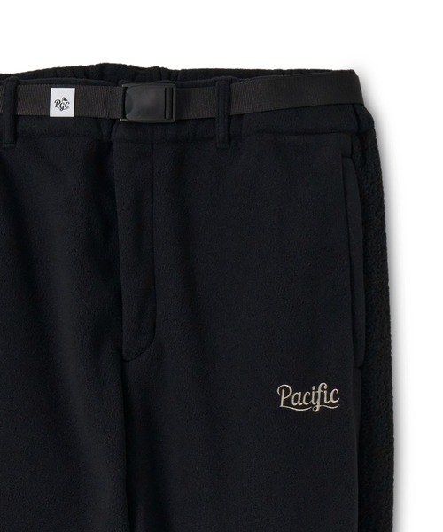 Pacific GOLF CLUB（パシフィックゴルフクラブ）の「COMBINATION FLEECE SIDE STRIPE RIBBED PANTS（スウェットパンツ・メンズ・ブラック/オリーブ×ブラック・L/XL/M）」の5枚目の写真