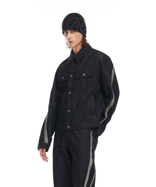 ADDOFF(アドオフ)の「WAVE CURL LINE DENIM JACKET BLACK(デニムジャケット・レディース・その他・LARGE/MEDIUM/SMALL)」の12枚目の写真