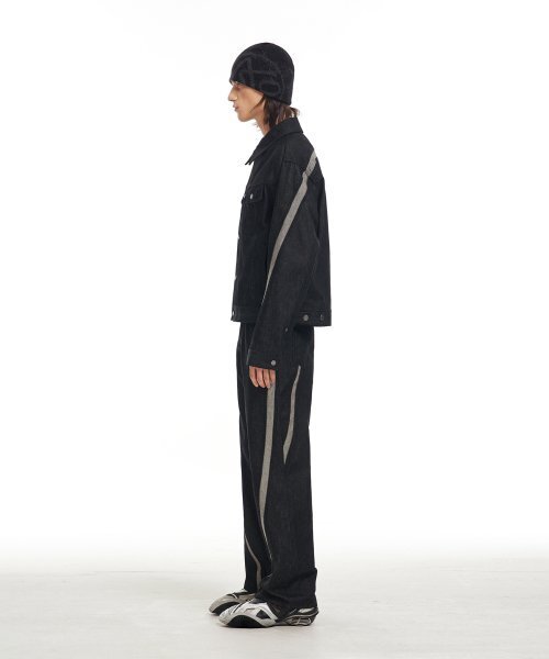 ADDOFF(アドオフ)の「WAVE CURL LINE DENIM JACKET BLACK(デニムジャケット・レディース・その他・LARGE/MEDIUM/SMALL)」の2枚目の写真
