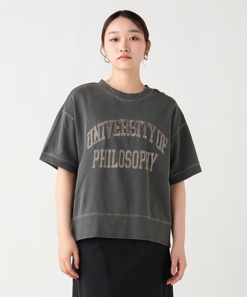 BEAMS HEART(ビームスハート)の「配色 ロゴ スウェット プルオーバー(Tシャツ/カットソー・レディース・チャコールグレー/ホワイト系その他5/ピンク・FREE)」の3枚目の写真