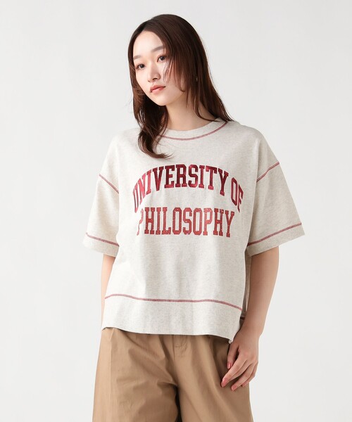 BEAMS HEART(ビームスハート)の「配色 ロゴ スウェット プルオーバー(Tシャツ/カットソー・レディース・チャコールグレー/ホワイト系その他5/ピンク・FREE)」の2枚目の写真