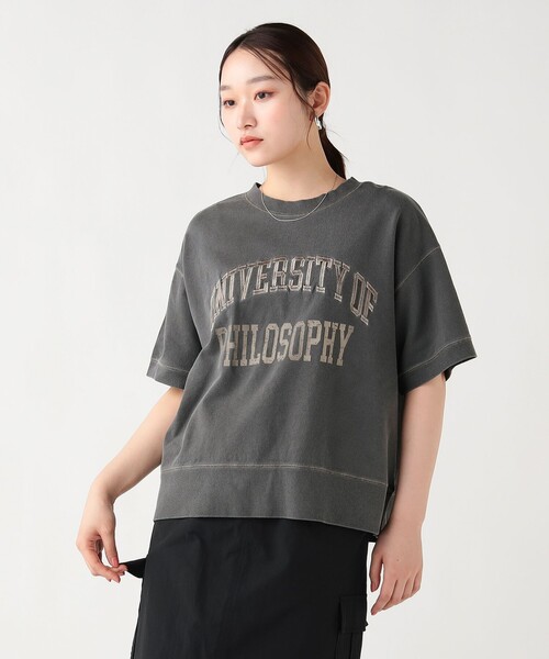 BEAMS HEART(ビームスハート)の「配色 ロゴ スウェット プルオーバー(Tシャツ/カットソー・レディース・チャコールグレー/ホワイト系その他5/ピンク・FREE)」の10枚目の写真
