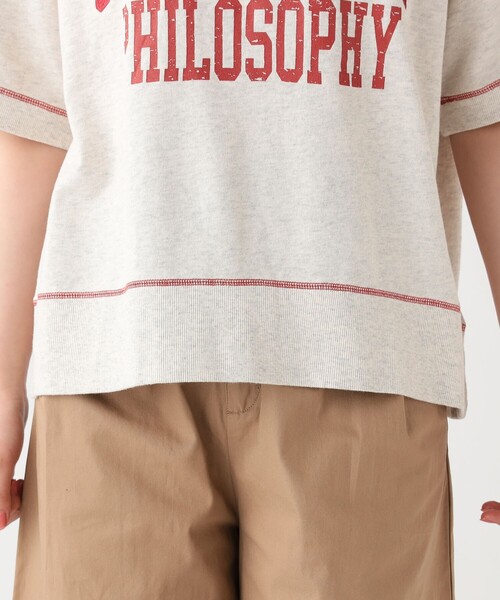 BEAMS HEART(ビームスハート)の「配色 ロゴ スウェット プルオーバー(Tシャツ/カットソー・レディース・チャコールグレー/ホワイト系その他5/ピンク・FREE)」の21枚目の写真
