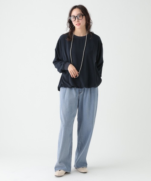 Elura（エルーラ）の「リブコンビバルーンプルオーバー/654107（Tシャツ/カットソー・レディース・ホワイト/ネイビー・FREE）」の7枚目の写真