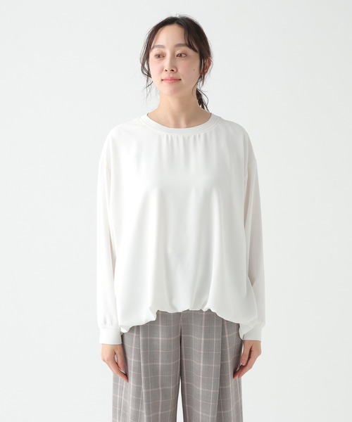 Elura（エルーラ）の「リブコンビバルーンプルオーバー/654107（Tシャツ/カットソー・レディース・ホワイト/ネイビー・FREE）」の8枚目の写真