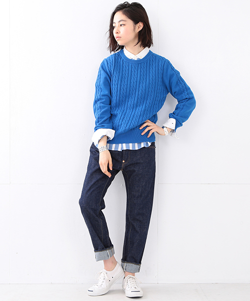 BEAMS BOY（ビームスボーイ）の「Scye / セルビッヂ ヒップガゼット 5ポケット（デニムパンツ・レディース・インディゴブルー・26inch/27inch）」の10枚目の写真