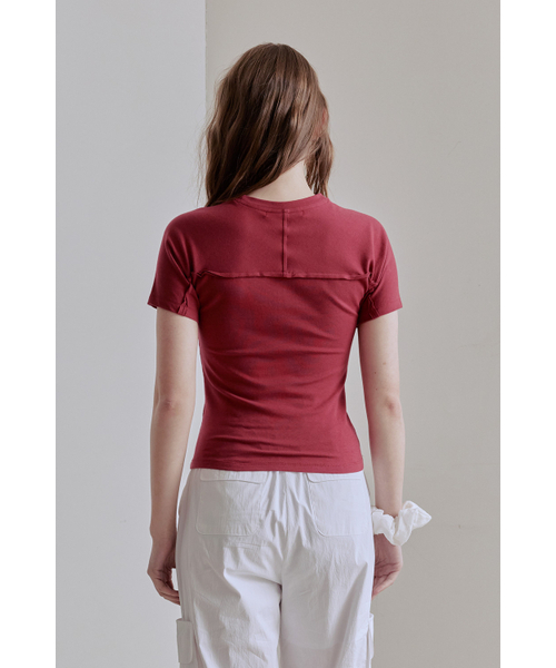 AFTERHOURS(アフターアワーズ)の「RAW CUT LINE HALF TOP (CURRANT)(Tシャツ/カットソー・レディース・その他・FREE)」の3枚目の写真