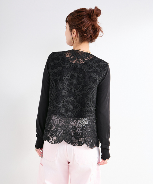 B.C STOCK（ベーセーストック）の「コード刺繍ベスト（ベスト・レディース・ブラック/ホワイト・FREE）」の9枚目の写真