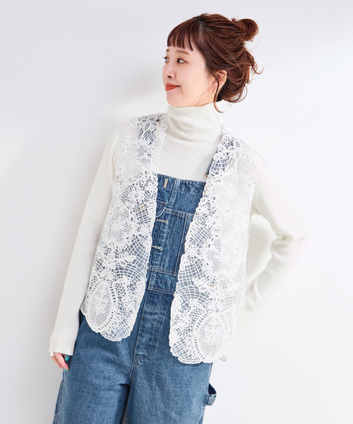 B.C STOCK（ベーセーストック）の「コード刺繍ベスト（ベスト・レディース・ブラック/ホワイト・FREE）」の14枚目の写真