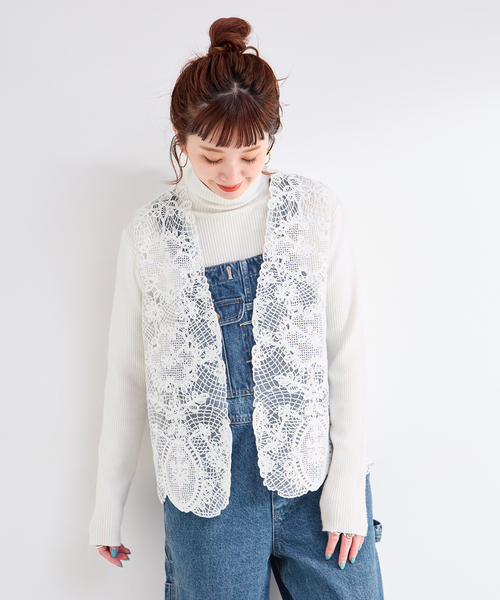 B.C STOCK（ベーセーストック）の「コード刺繍ベスト（ベスト・レディース・ブラック/ホワイト・FREE）」の15枚目の写真