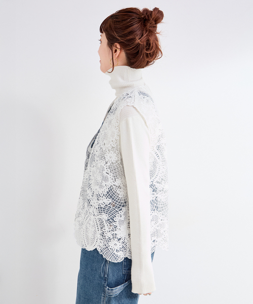 B.C STOCK（ベーセーストック）の「コード刺繍ベスト（ベスト・レディース・ブラック/ホワイト・FREE）」の17枚目の写真