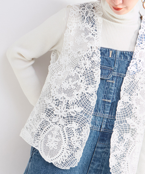 B.C STOCK（ベーセーストック）の「コード刺繍ベスト（ベスト・レディース・ブラック/ホワイト・FREE）」の19枚目の写真