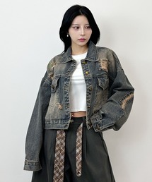 FOLLOWIN（フォロウィン）の「ヴィンテージクラッシュ オーバーデニムジャケット（デニムジャケット）」