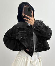 FOLLOWIN（フォロウィン）の「ヴィンテージクラッシュ オーバーデニムジャケット（デニムジャケット）」