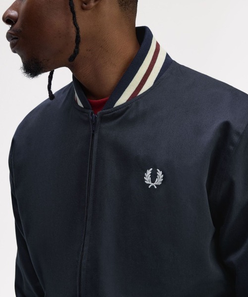 FRED PERRY（フレッドペリー）の「Twill Tennis Bomber Jacket／ツイルテニスボンバージャケット（ブルゾン・メンズ・ネイビー・XL/S/M/L）」の5枚目の写真