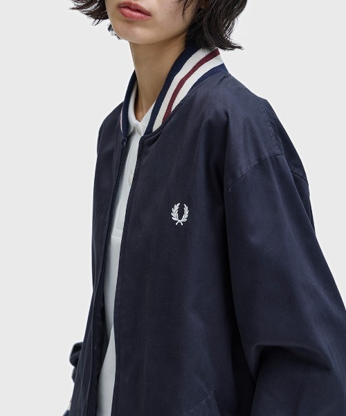 FRED PERRY（フレッドペリー）の「Twill Tennis Bomber Jacket／ツイルテニスボンバージャケット（ブルゾン・メンズ・ネイビー・XL/S/M/L）」の12枚目の写真