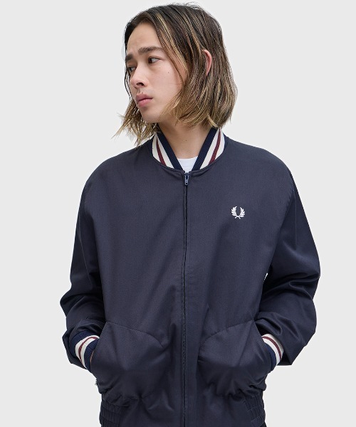 FRED PERRY（フレッドペリー）の「Twill Tennis Bomber Jacket／ツイルテニスボンバージャケット（ブルゾン・メンズ・ネイビー・XL/S/M/L）」の16枚目の写真