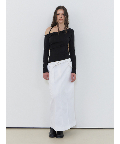 ETMON(エトモン)の「Belt Pintuck Long Skirt, White(スカート・レディース・その他・M/S)」の3枚目の写真