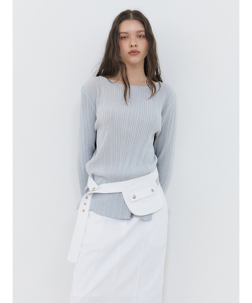 ETMON(エトモン)の「Belt Pintuck Long Skirt, White(スカート・レディース・その他・M/S)」の4枚目の写真