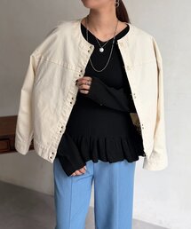 Chez toi（シェトワ）の「GLDフックノーカラーGジャン（ブルゾン）」