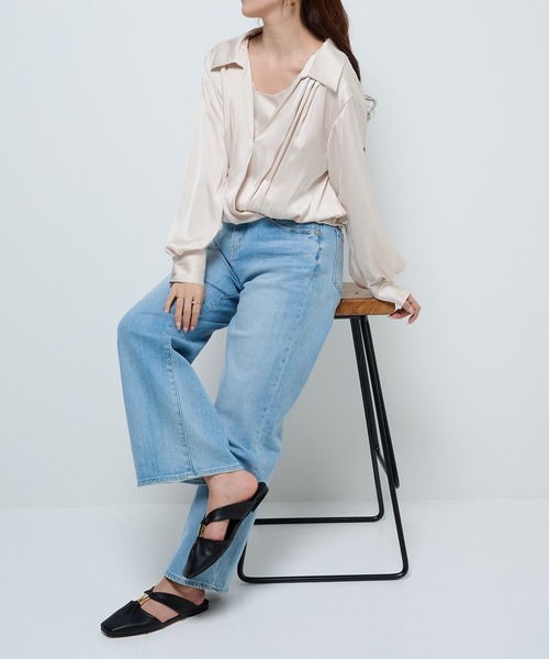 REMME(レメ)の「【REMME】シープレザーフラットサンダル ZH-250719-SO(サンダル・レディース・オフホワイト/ブラック・38/37/36/39)」の6枚目の写真