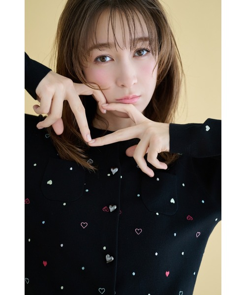 ハート刺繍ポケットカーディガン UVカット】ハート刺繍ポケットカーディガン（カーディガン/ボレロ