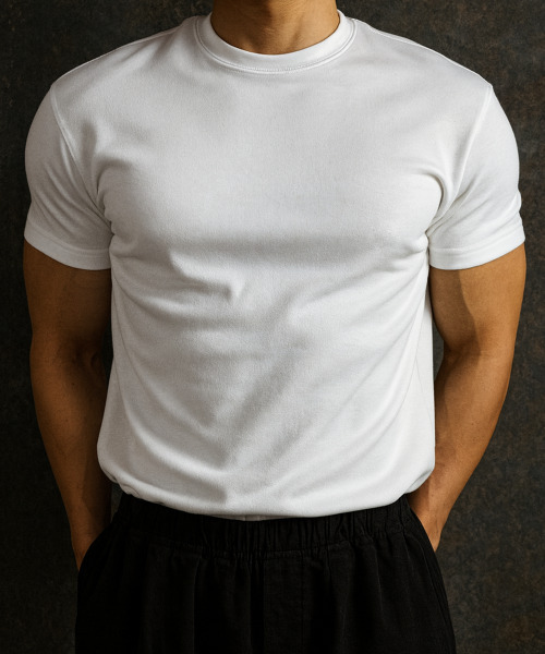 LEADEN（リーデン）の「無地マッスルフィット半袖Tシャツ[ホワイト]（Tシャツ/カットソー・メンズ・その他・MEDIUM/LARGE/2XL/X-LARGE）」の8枚目の写真